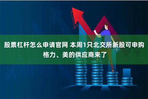 股票杠杆怎么申请官网 本周1只北交所新股可申购 格力、美的供应商来了